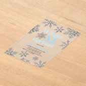 Invitations En Acrylique Hiver Onederland Bleu Silver Snowflake Anniversair (Poser)
