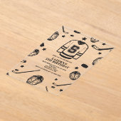 Invitations En Acrylique Hockey noir et blanc 5e anniversaire (Poser)