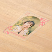 Invitations En Acrylique Holly Berries Arch Photo Pink Christmas (Poser)