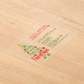 Invitations En Acrylique Holly Jolly Typographie de Noël Chanson classique (Poser)