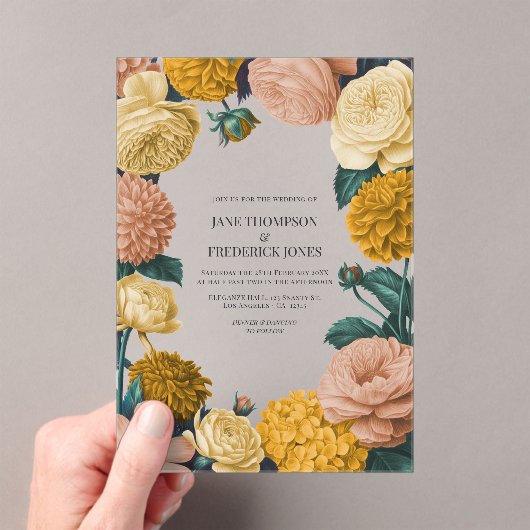 Invitations En Acrylique Honey Amber, Caramel Rose & Soft Marzipan Wedding (In situ (ordinateur de poche))