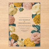 Invitations En Acrylique Honey Amber, Caramel Rose & Soft Marzipan Wedding (Recto)