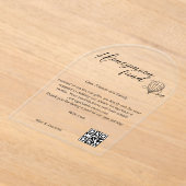 Invitations En Acrylique Honeymoon Wish Qr Code Voyage Fonds Demander un ca (Poser)