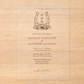 Invitations En Acrylique Horseshoe & Floral Western Country Boho Mariage (Recto)