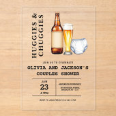 Invitations En Acrylique Huggies et Baby shower de couples de chouggies (Recto)