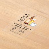 Invitations En Acrylique Hugs & Chuggs Bières Diapers Couples Baby shower (Poser)