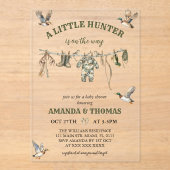 Invitations En Acrylique Hunting Boy Baby Shower (Recto)