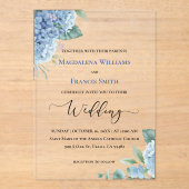 Invitations En Acrylique Hydrangea aquarelle | mariage (Recto)