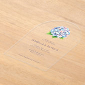 Invitations En Acrylique Hydrangea élégant aquarelle bleue (Poser)