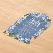 Invitations En Acrylique Hydrangea Floral Bleu Botanique (Poser)