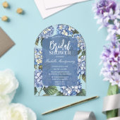 Invitations En Acrylique Hydrangea Floral Bleu Botanique (Insitu (Mariage))