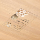 Invitations En Acrylique Hydrangea rustique avec alliance Mariage Espagnol (Poser)
