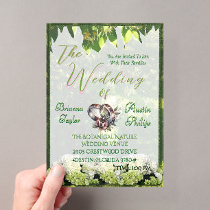 Invitations En Acrylique Hydrangeas Botaniques En Fleurs Mariage