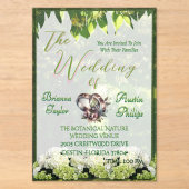 Invitations En Acrylique Hydrangeas Botaniques En Fleurs Mariage (Recto)