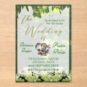 Invitations En Acrylique Hydrangées Botaniques En Mariage Fleur (Recto)