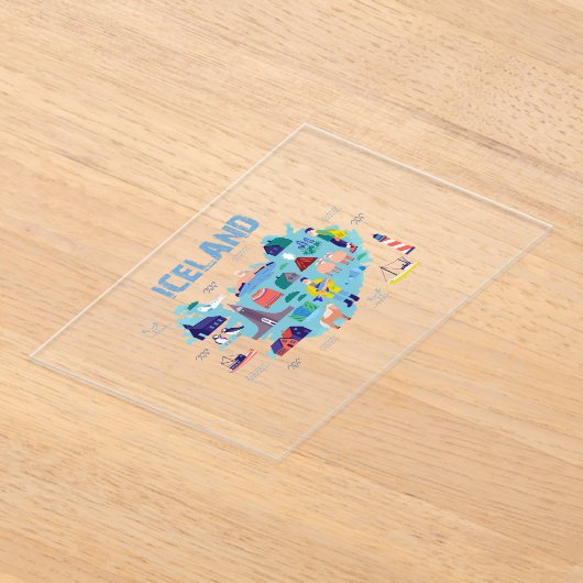Invitations En Acrylique Iceland map (Poser)