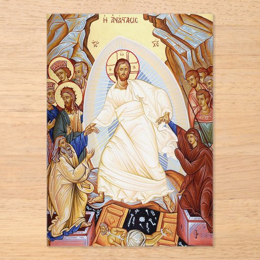 Invitations En Acrylique Icône orthodoxe de l'Anastasis Résurrection (Recto)