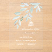 Invitations En Acrylique Iftar botanique à l'aquarelle Ramadan (Recto)