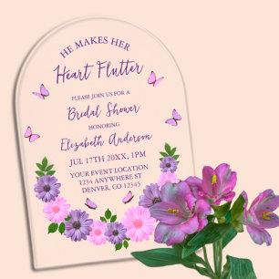 Invitations En Acrylique Il Fait Sa Fête des mariées De Papillon Feffervesc
