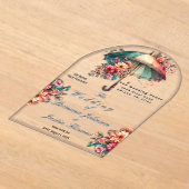 Invitations En Acrylique Il pleut de beaux Mariages floraux (Poser)