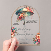 Invitations En Acrylique Il pleut de beaux Mariages floraux (In situ (ordinateur de poche))