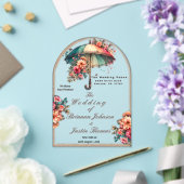 Invitations En Acrylique Il pleut de beaux Mariages floraux (Insitu (Mariage))