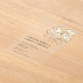 Invitations En Acrylique Illustration de Magnolia blanc Mariage minimal mod (Poser)