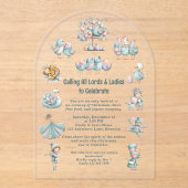 Invitations En Acrylique Illustration du Pastel Whimsical 12 Jours de Noël (Recto)