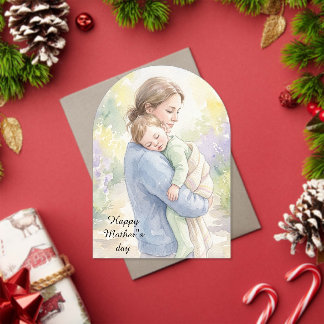 Invitations En Acrylique Impression personnalisée aquarelle de maman et béb