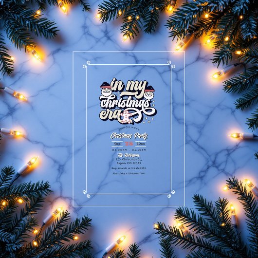 Invitations En Acrylique "In My Christmas Era" Retro Vibes Fête de Noël