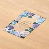 Invitations En Acrylique Indigo Petal, Blue Hydrangea & Frost Pearl Wedding (Poser)