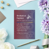Invitations En Acrylique Ingénieur mécanique Drôle Définition (Insitu (Mariage))