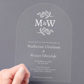 Invitations En Acrylique Initiales de monogramme de couple minimalistes pou