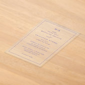 Invitations En Acrylique Initiales Marines Sophistiquées (Poser)