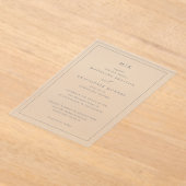 Invitations En Acrylique Initiales Monochromes Élégantes (Poser)