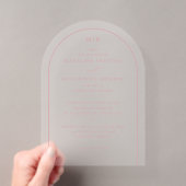 Invitations En Acrylique Initiales Noir Élégant Rose (In situ (ordinateur de poche))