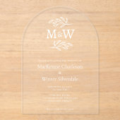 Invitations En Acrylique Initiales simples de deux monogrammes Mariage mini (Recto)