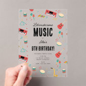 Invitations En Acrylique Instruments de musique Musique Thème Anniversaire (In situ (ordinateur de poche))