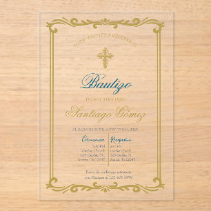 Invitations En Acrylique Invitación de bautismo para niño acrylique invitat