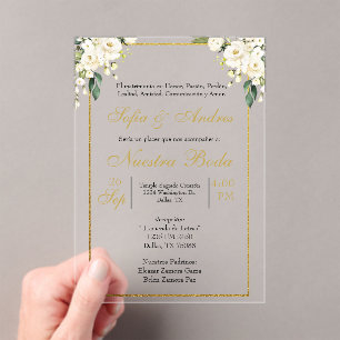 Invitations En Acrylique invitación de boda acrílico