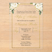 Invitations En Acrylique invitación de boda acrílico (Recto)