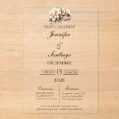 Invitations En Acrylique Invitación de boda beige con anillo (Recto)