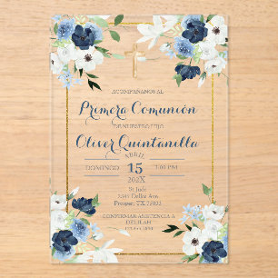 Invitations En Acrylique Invitación de primera comunión para niño