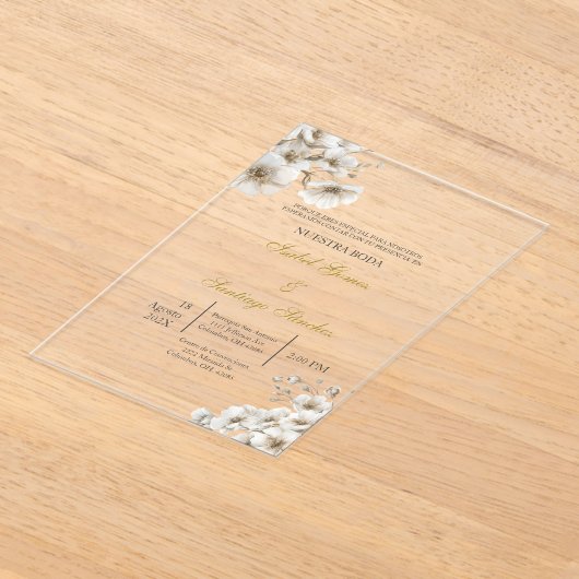 Invitations En Acrylique Invitación en Español para boda (Poser)