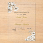 Invitations En Acrylique Invitación en Español para boda (Recto)