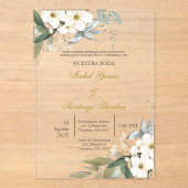 Invitations En Acrylique Invitación en Español para boda (Recto)