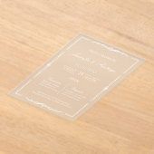 Invitations En Acrylique Invitación minimalista para boda (Poser)