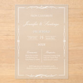 Invitations En Acrylique Invitación minimalista para boda (Recto)