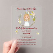 Invitations En Acrylique Invitación sobre acrílico PHOEBE Primera Comunión (In situ (ordinateur de poche))