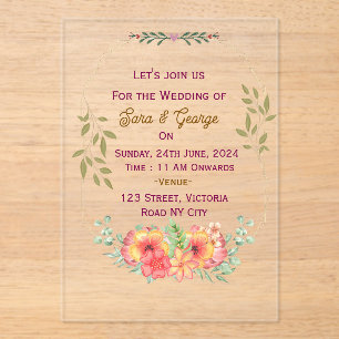 Invitations En Acrylique Invitations de mariage acrylique